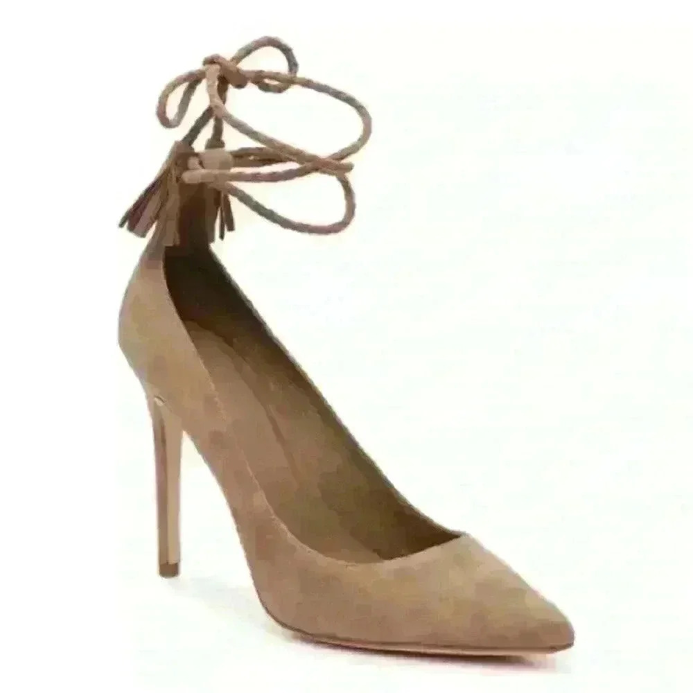 Joie Angelynn Pump tan beige pointed sided ankle heels sz 39.5 or 9-9.5